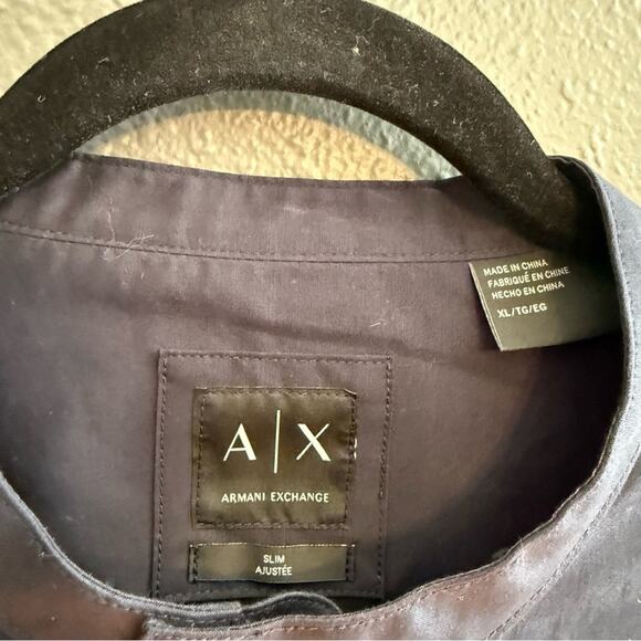 Armani Exchange Navy Blue Zipper Shirt Size XL - Picture 4 of 5